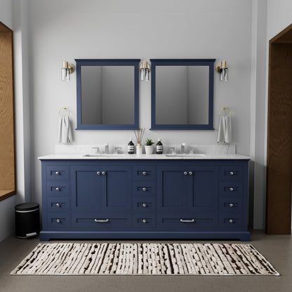 Dukes 84 in. W x 22 in. D Navy Blue Double Bath Vanity