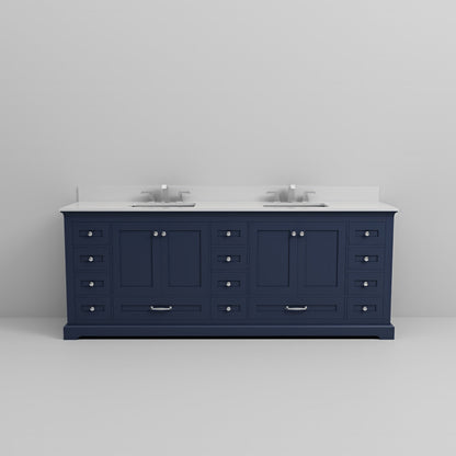 Dukes 84 in. W x 22 in. D Navy Blue Double Bath Vanity