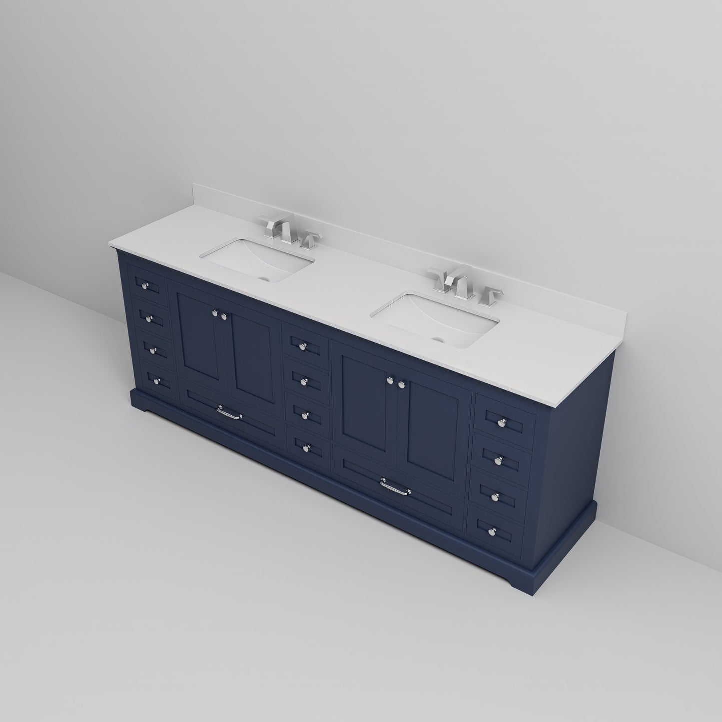 Dukes 84 in. W x 22 in. D Navy Blue Double Bath Vanity