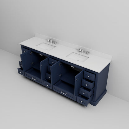 Dukes 84 in. W x 22 in. D Navy Blue Double Bath Vanity