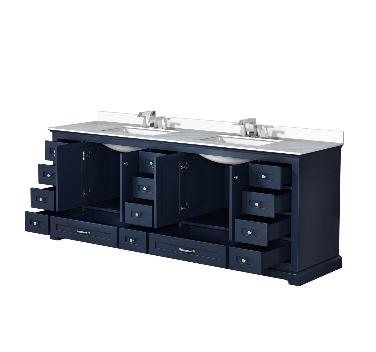 Dukes 84 in. W x 22 in. D Navy Blue Double Bath Vanity
