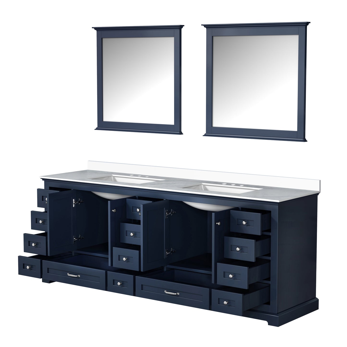 Dukes 84 in. W x 22 in. D Navy Blue Double Bath Vanity
