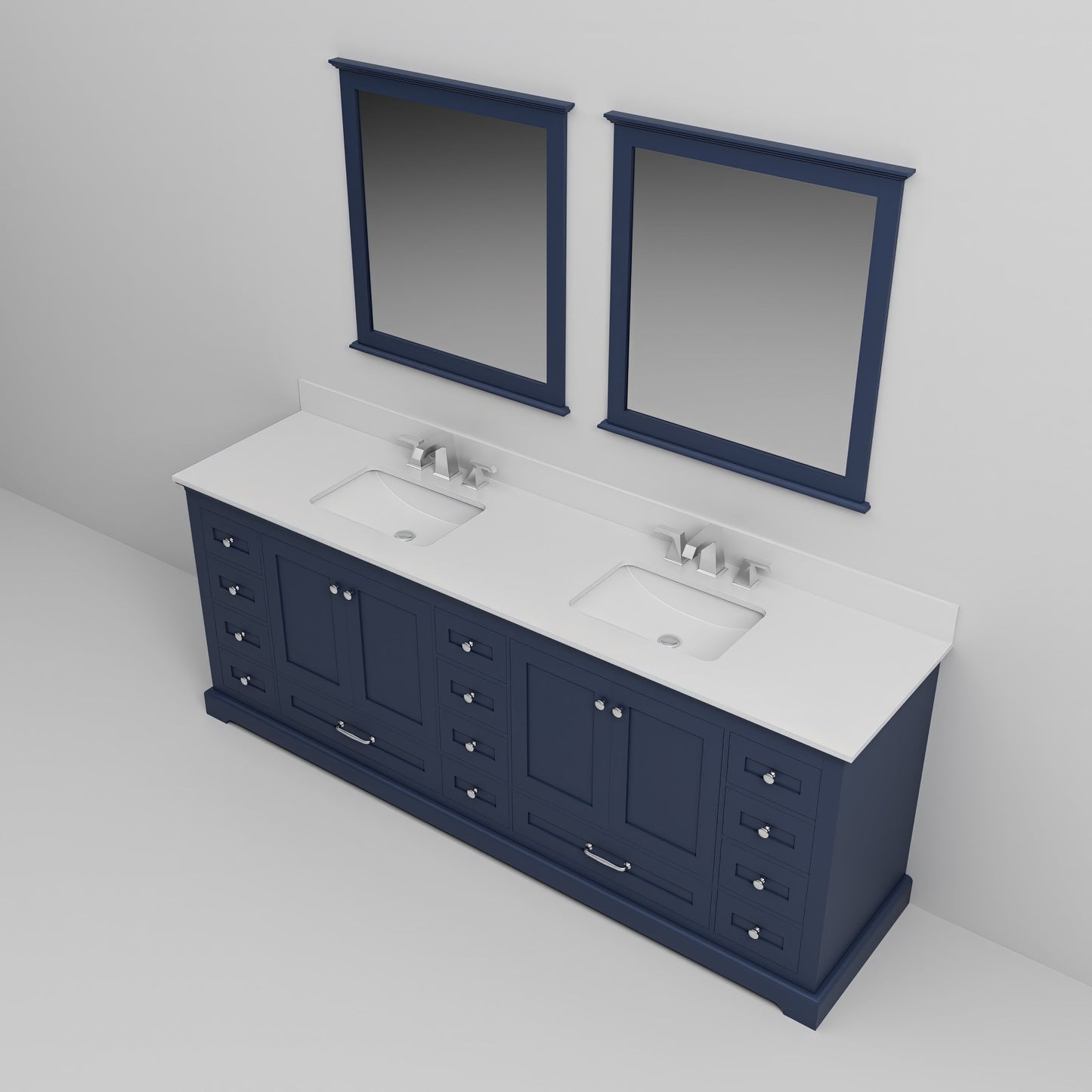Dukes 84 in. W x 22 in. D Navy Blue Double Bath Vanity