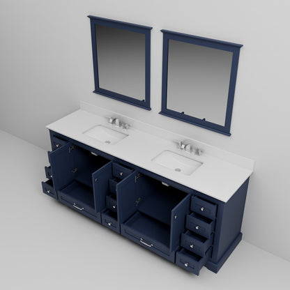 Dukes 84 in. W x 22 in. D Navy Blue Double Bath Vanity