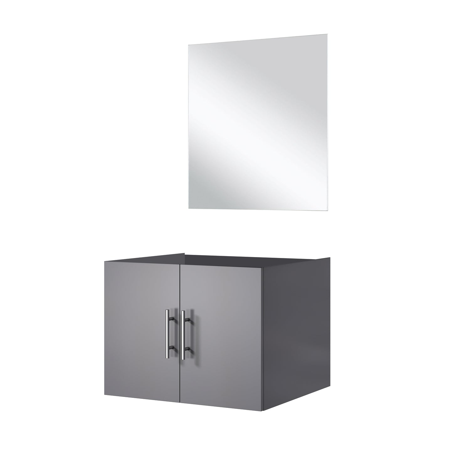 Geneva 24 in W x 22 in D Dark Grey Single Bath Vanity and 18 in Mirror
