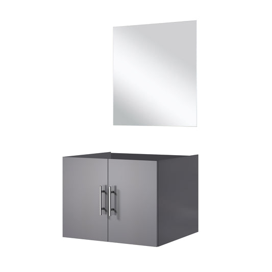 Geneva 24 in W x 22 in D Dark Grey Single Bath Vanity and 18 in Mirror