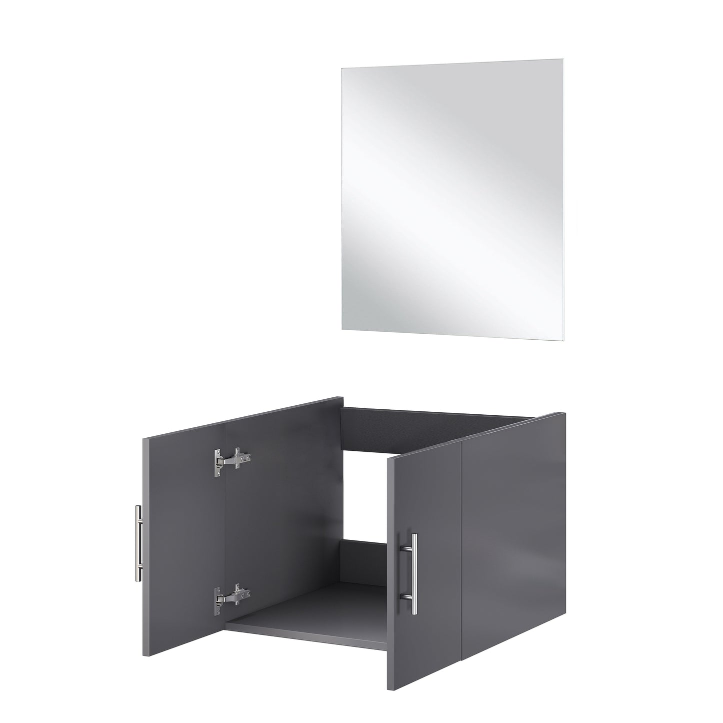 Geneva 24 in W x 22 in D Dark Grey Single Bath Vanity and 18 in Mirror