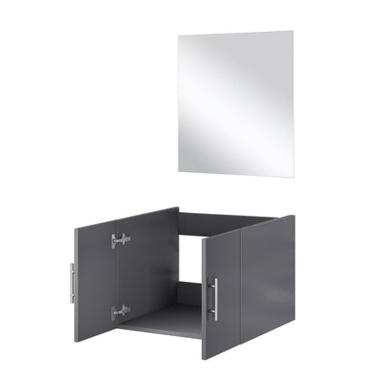 Geneva 24 in W x 22 in D Dark Grey Single Bath Vanity and 18 in Mirror