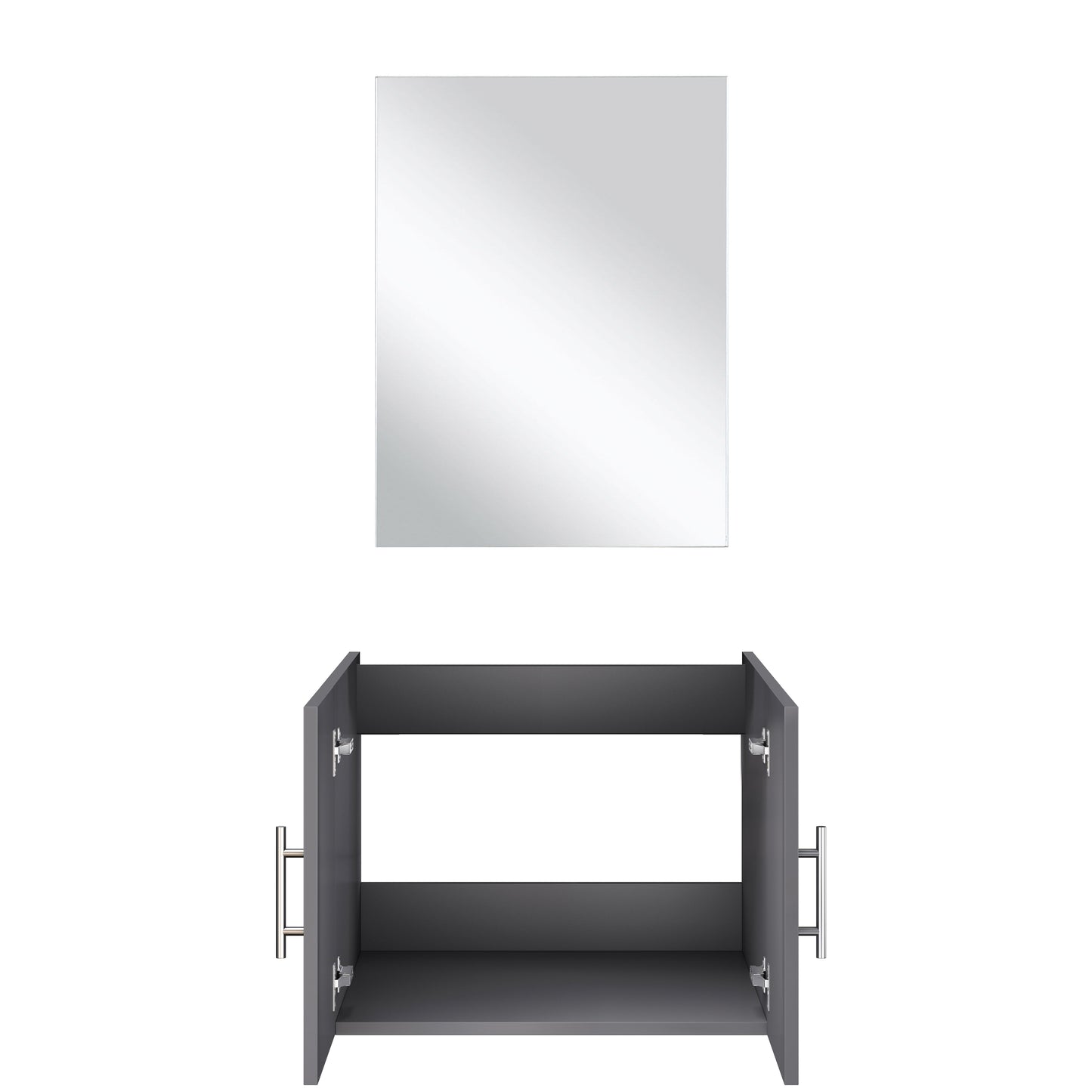 Geneva 24 in W x 22 in D Dark Grey Single Bath Vanity and 18 in Mirror