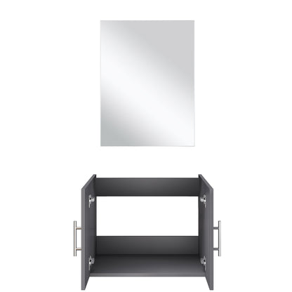Geneva 24 in W x 22 in D Dark Grey Single Bath Vanity and 18 in Mirror