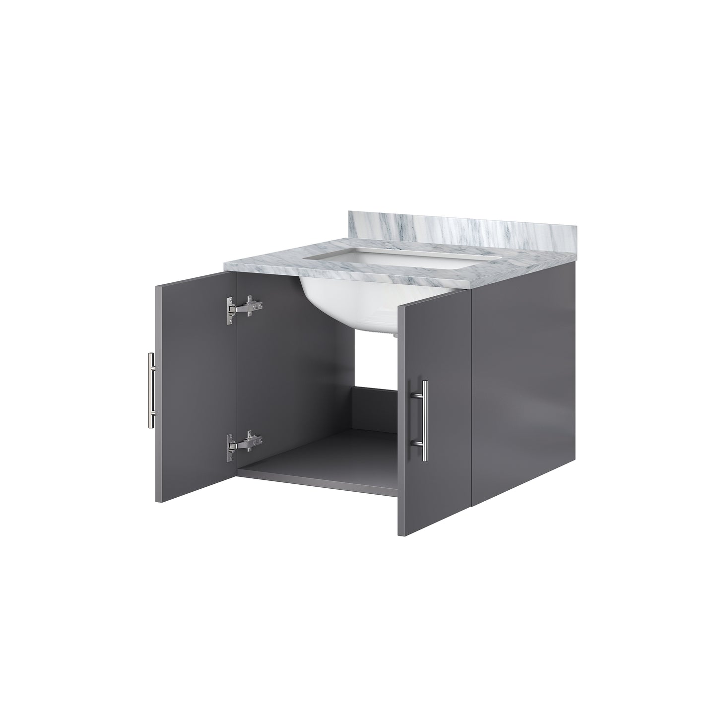 Geneva 24 in. W x 22 in. D Dark Grey Bath Vanity