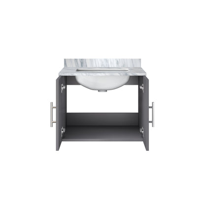 Geneva 24 in. W x 22 in. D Dark Grey Bath Vanity