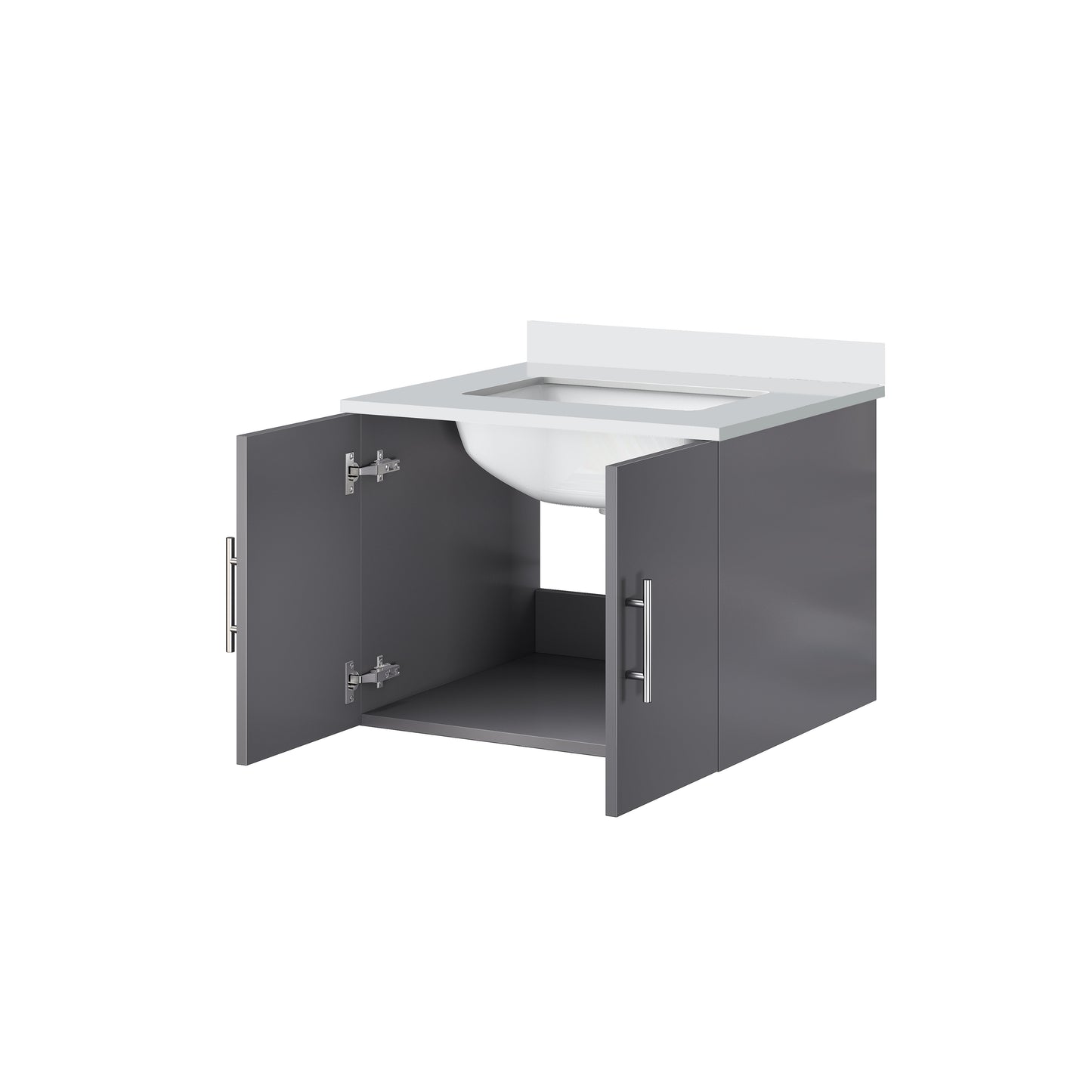 Geneva 24 in. W x 22 in. D Dark Grey Bath Vanity