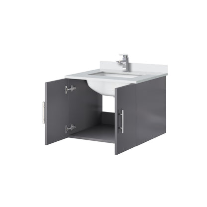 Geneva 24 in. W x 22 in. D Dark Grey Bath Vanity