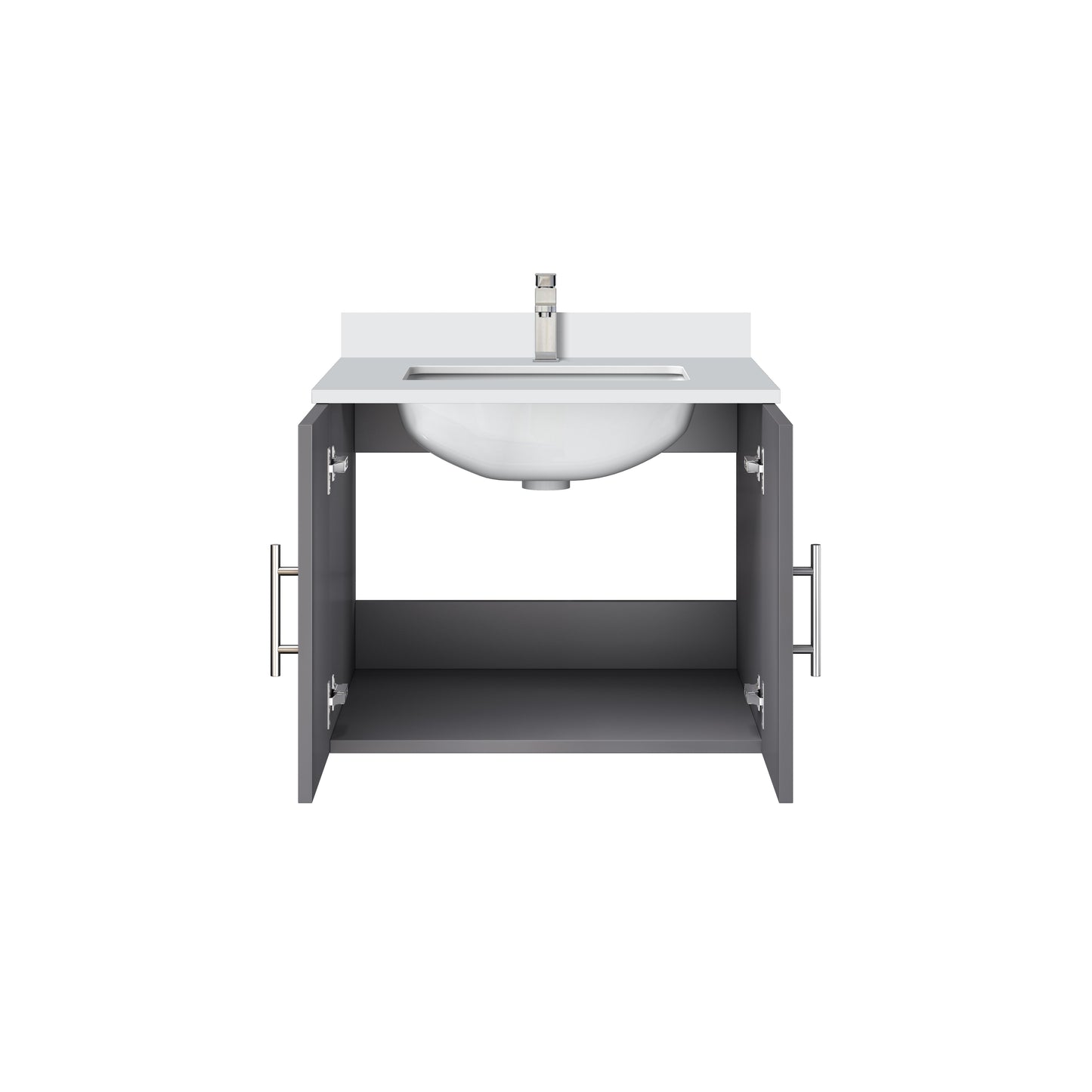 Geneva 24 in. W x 22 in. D Dark Grey Bath Vanity