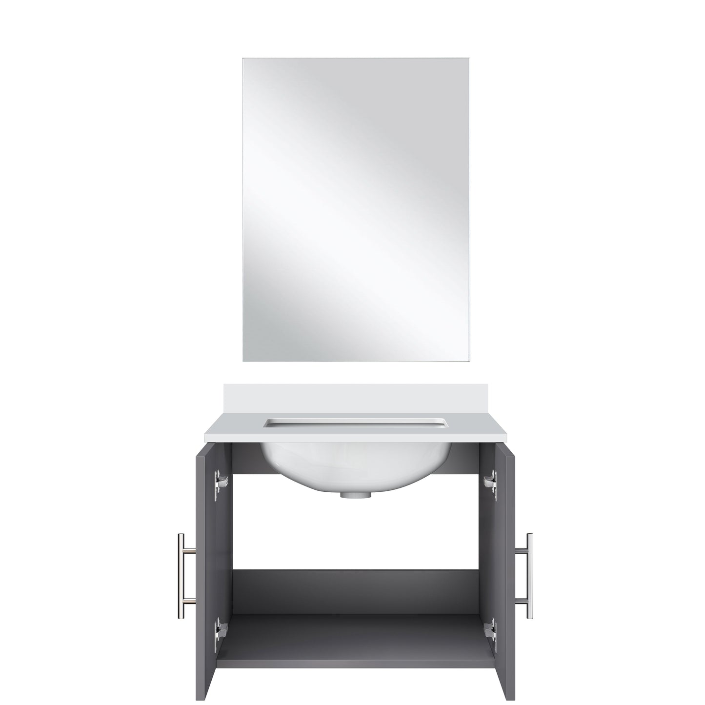 Geneva 24 in W x  in D Dark Grey Single Bath Vanity