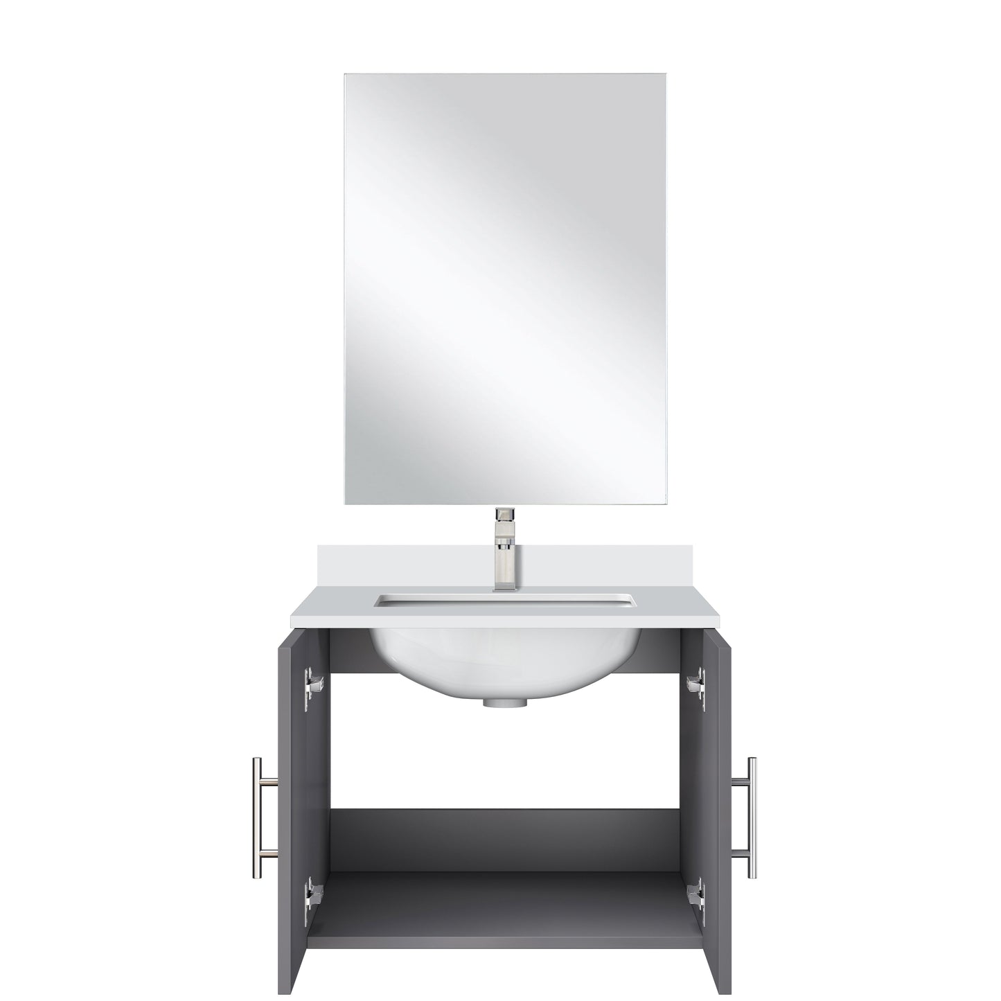 Geneva 24 in W x  in D Dark Grey Single Bath Vanity