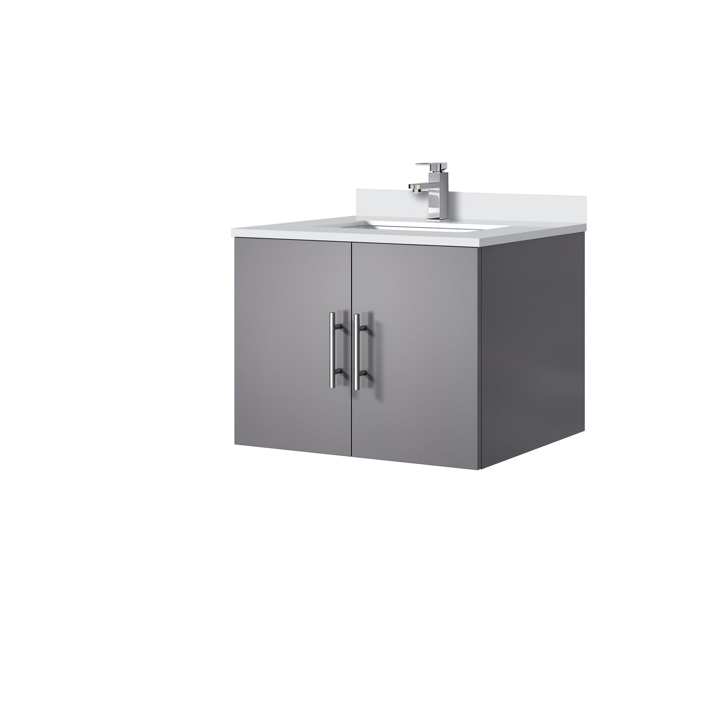 Geneva 24 in. W x 22 in. D Dark Grey Bath Vanity
