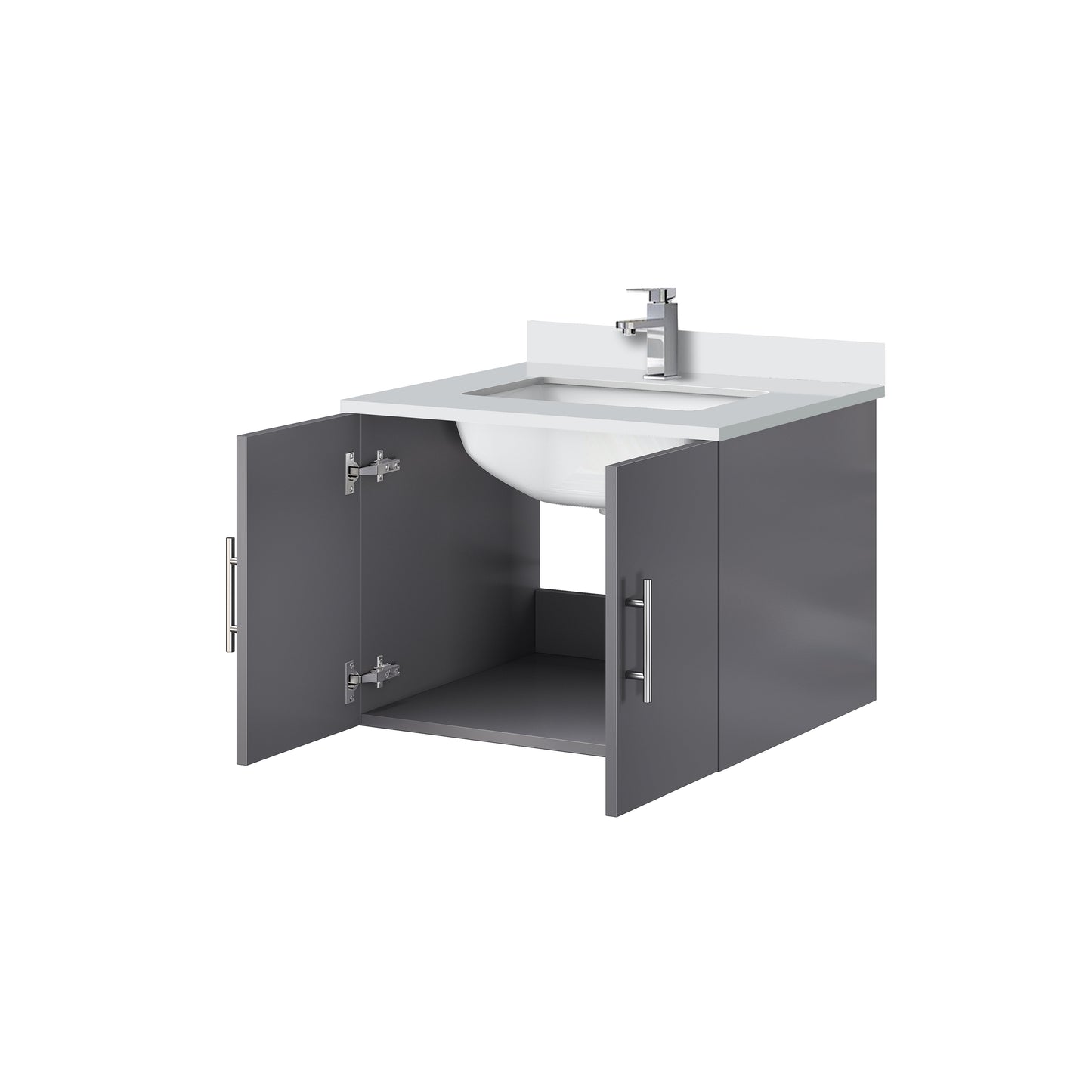 Geneva 24 in. W x 22 in. D Dark Grey Bath Vanity
