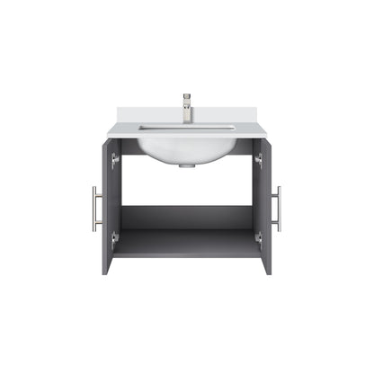 Geneva 24 in. W x 22 in. D Dark Grey Bath Vanity