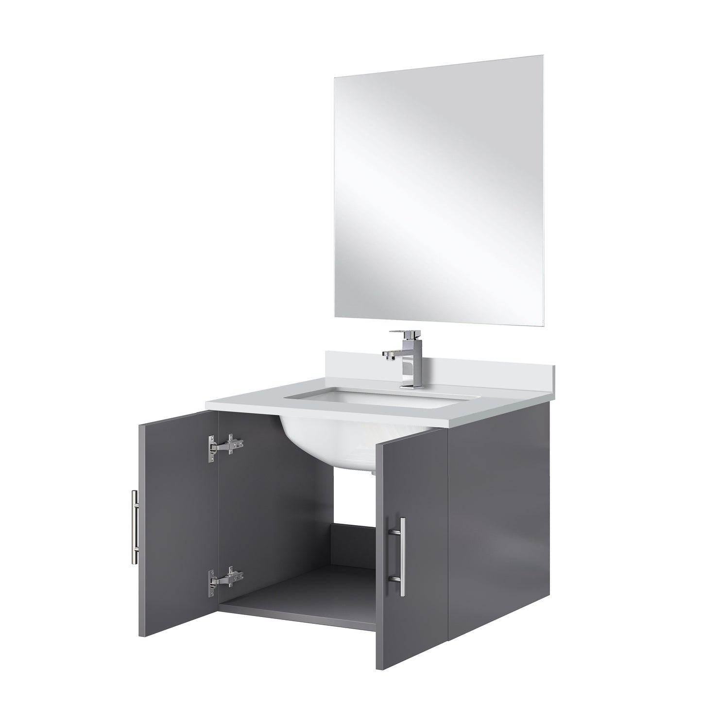 Geneva 24 in W x  in D Dark Grey Single Bath Vanity