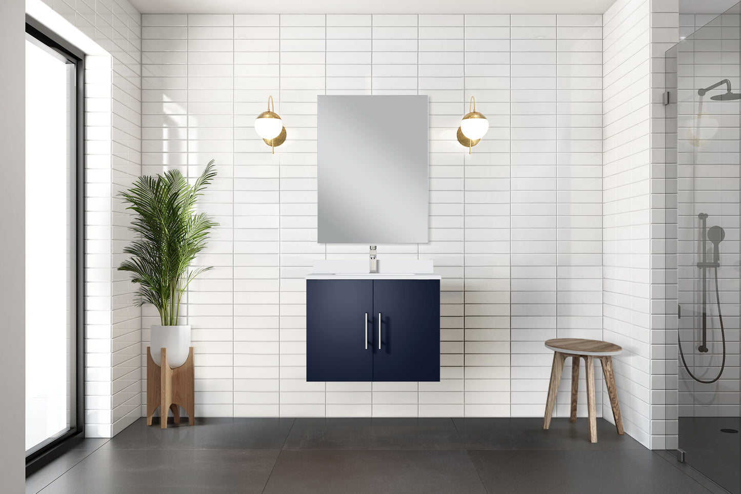 Geneva 24 in W x  in D Navy Blue Single Bath Vanity