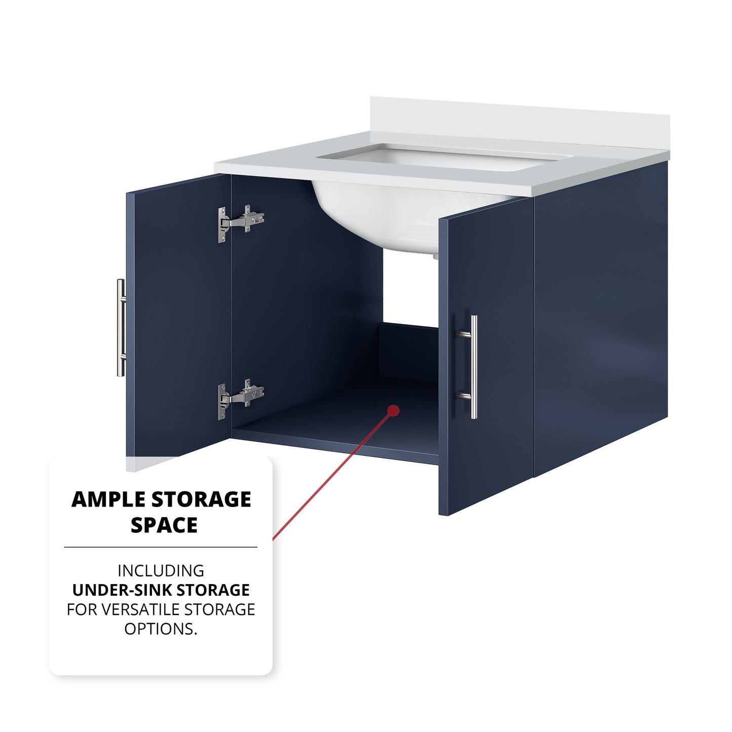 Geneva 24 in. W x 22 in. D Navy Blue Bath Vanity