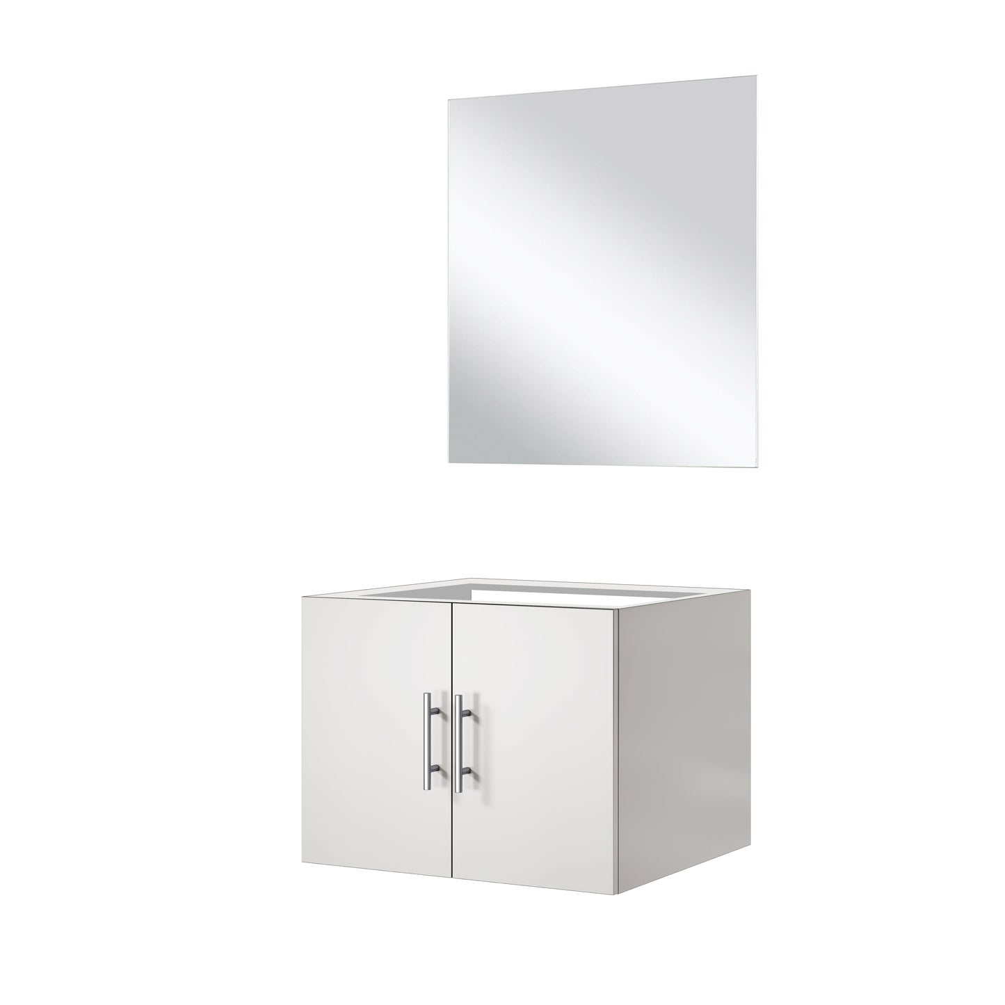 Geneva 24 in W x 22 in D Glossy White Single Bath Vanity and 18 in Mirror