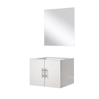 Geneva 24 in W x 22 in D Glossy White Single Bath Vanity and 18 in Mirror