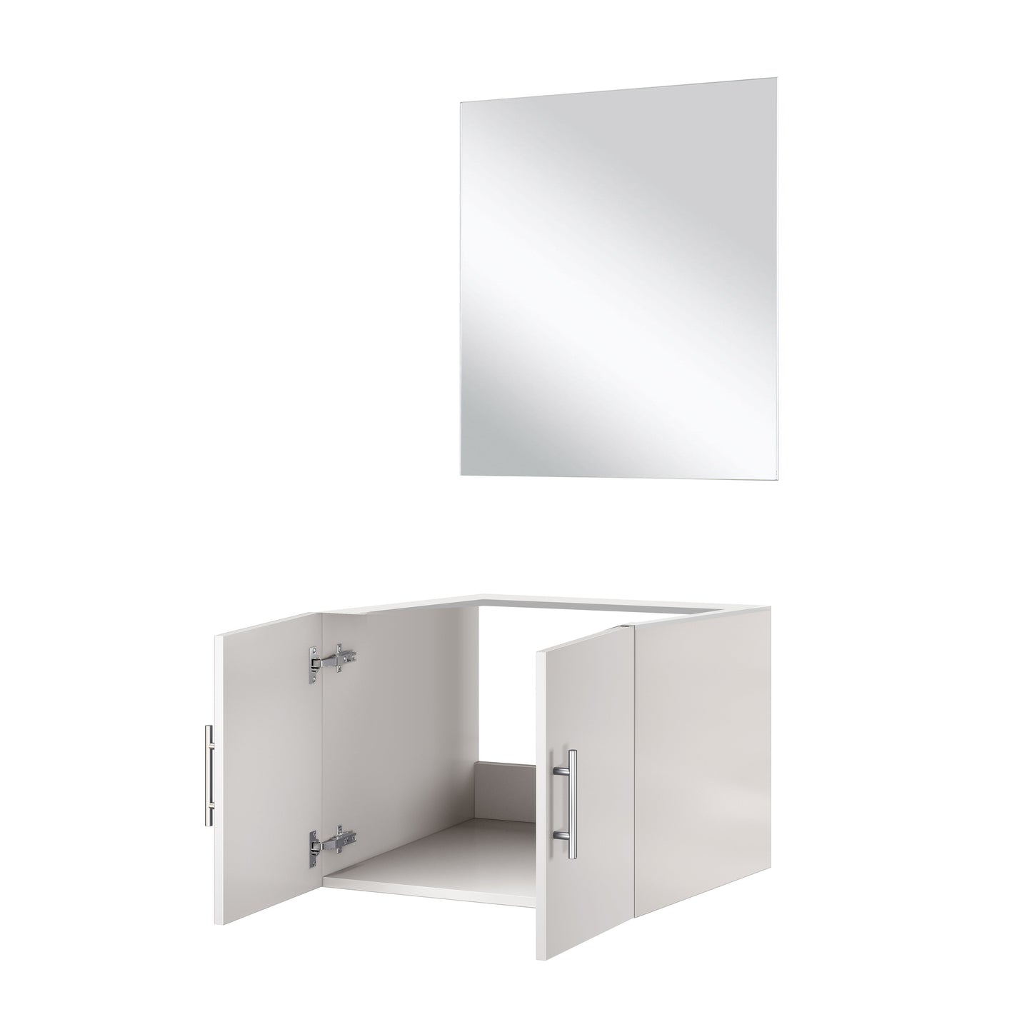 Geneva 24 in W x 22 in D Glossy White Single Bath Vanity and 18 in Mirror