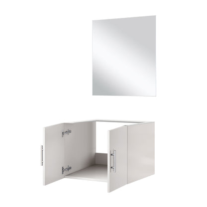 Geneva 24 in W x 22 in D Glossy White Single Bath Vanity and 18 in Mirror