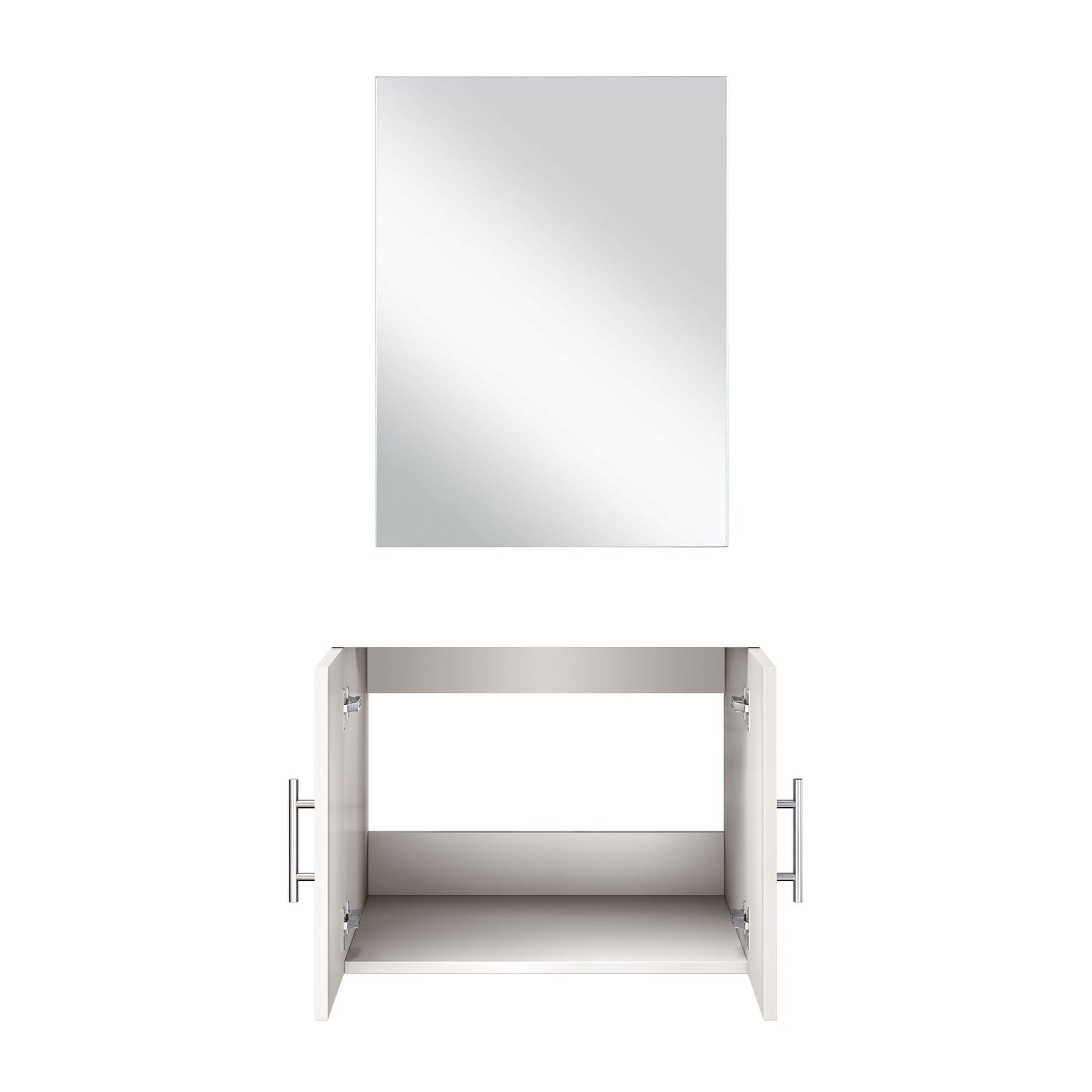 Geneva 24 in W x 22 in D Glossy White Single Bath Vanity and 18 in Mirror