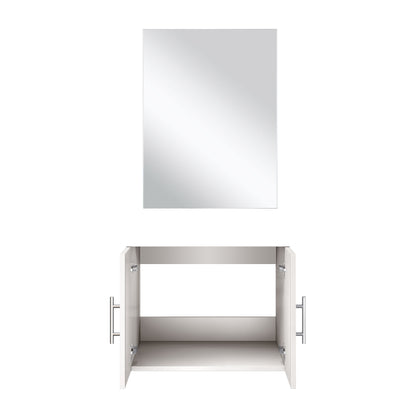 Geneva 24 in W x 22 in D Glossy White Single Bath Vanity and 18 in Mirror