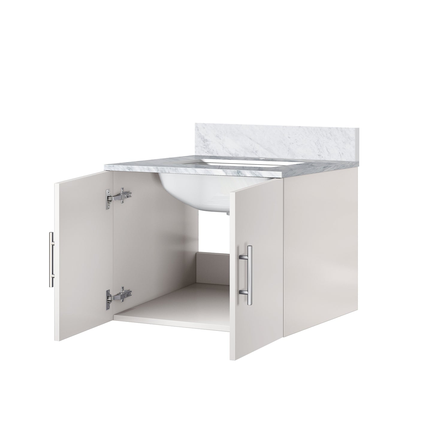 Geneva 24 in. W x 22 in. D Glossy White Bath Vanity