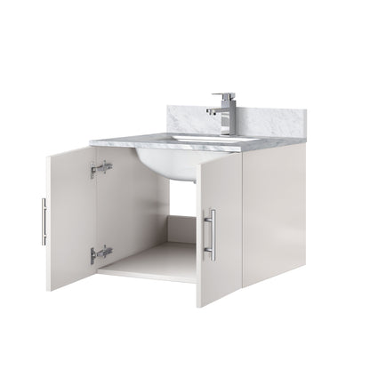 Geneva 24 in. W x 22 in. D Glossy White Bath Vanity