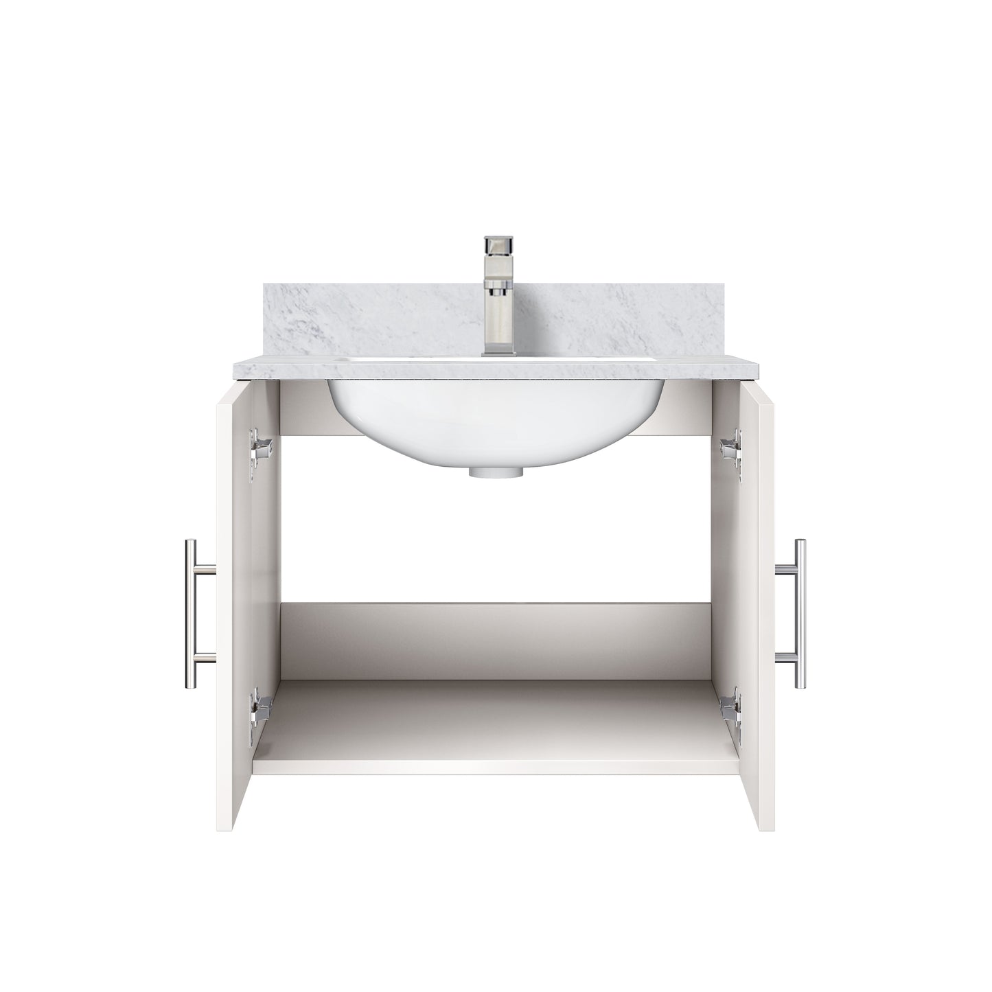 Geneva 24 in. W x 22 in. D Glossy White Bath Vanity