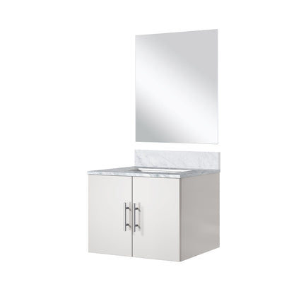 Geneva 24 in W x  in D Glossy White Single Bath Vanity