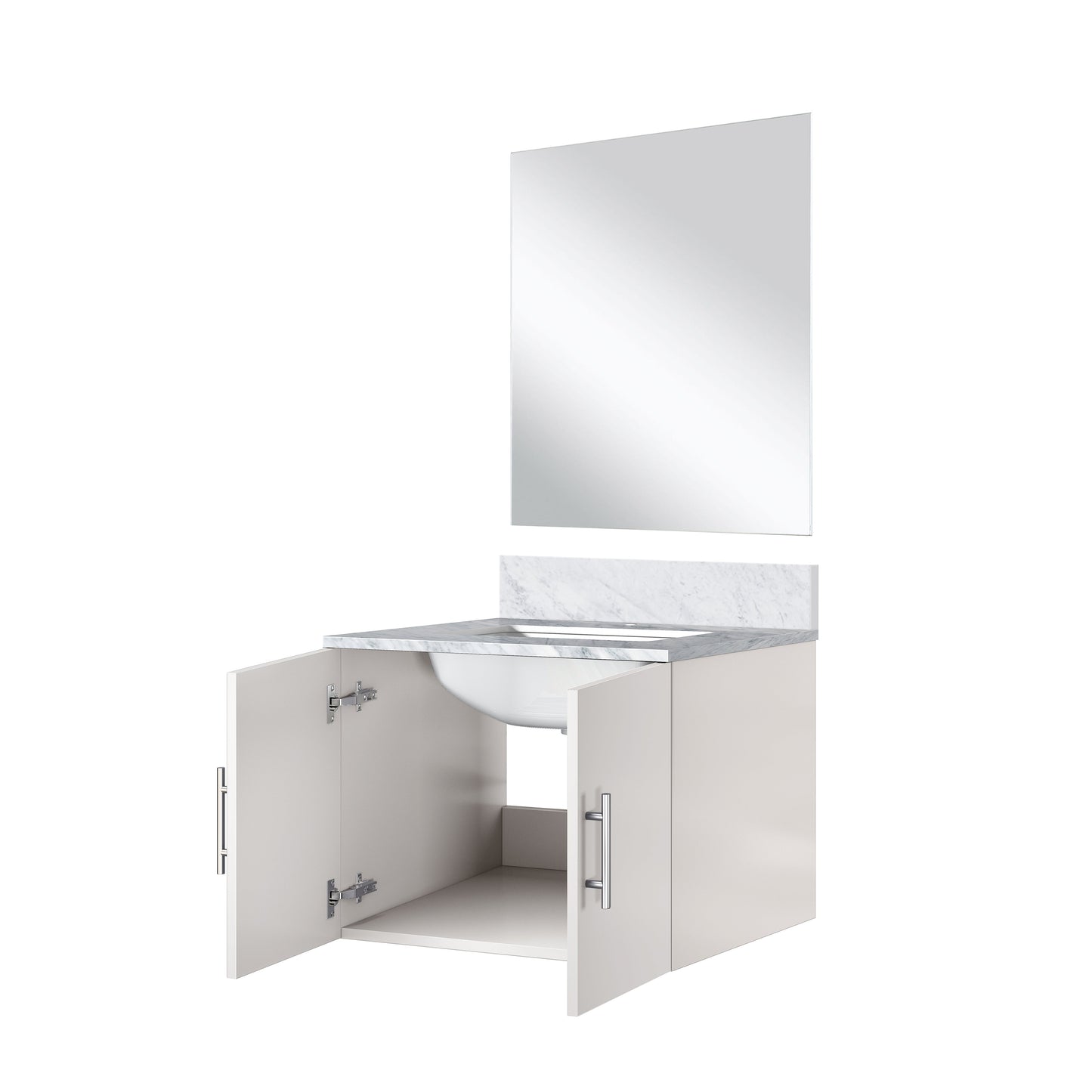 Geneva 24 in W x  in D Glossy White Single Bath Vanity