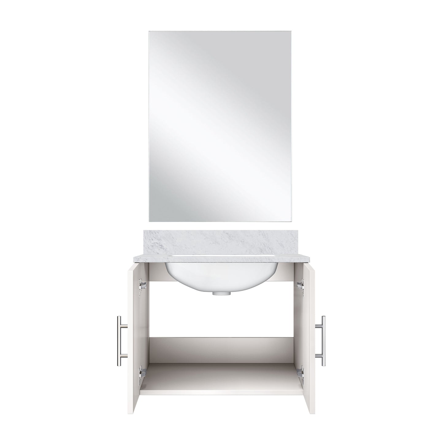 Geneva 24 in W x  in D Glossy White Single Bath Vanity