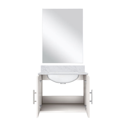 Geneva 24 in W x  in D Glossy White Single Bath Vanity