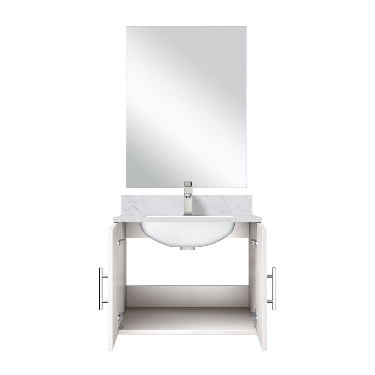 Geneva 24 in W x  in D Glossy White Single Bath Vanity
