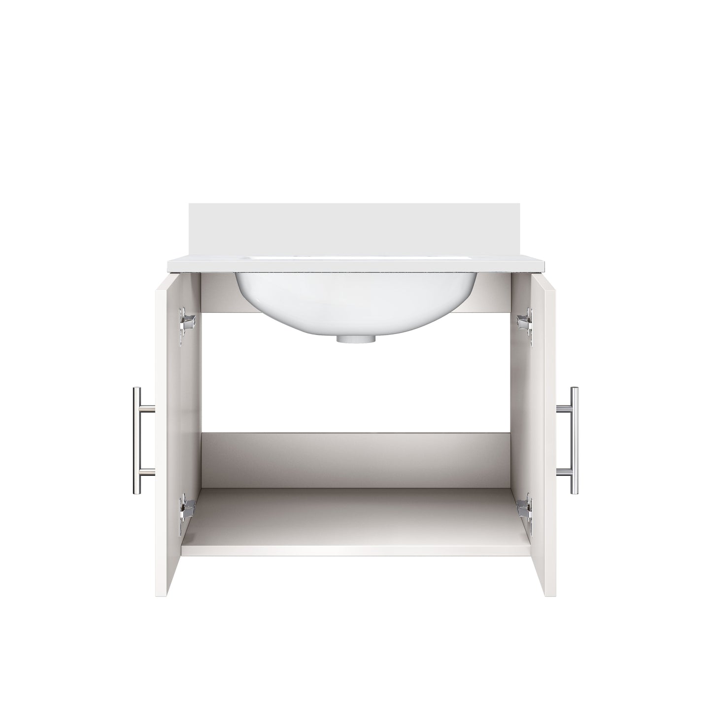 Geneva 24 in. W x 22 in. D Glossy White Bath Vanity