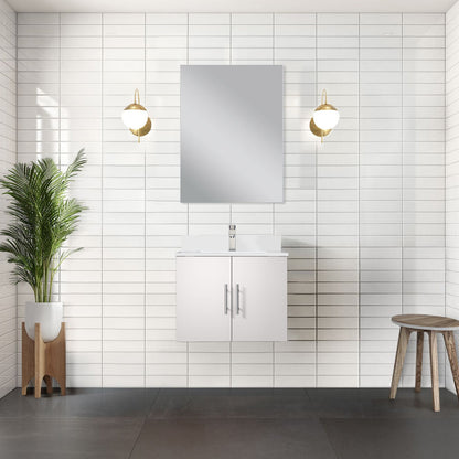 Geneva 24 in W x  in D Glossy White Single Bath Vanity