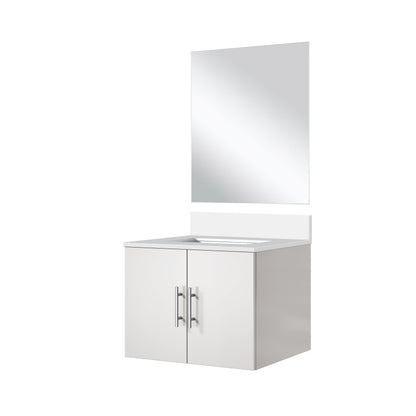 Geneva 24 in W x  in D Glossy White Single Bath Vanity