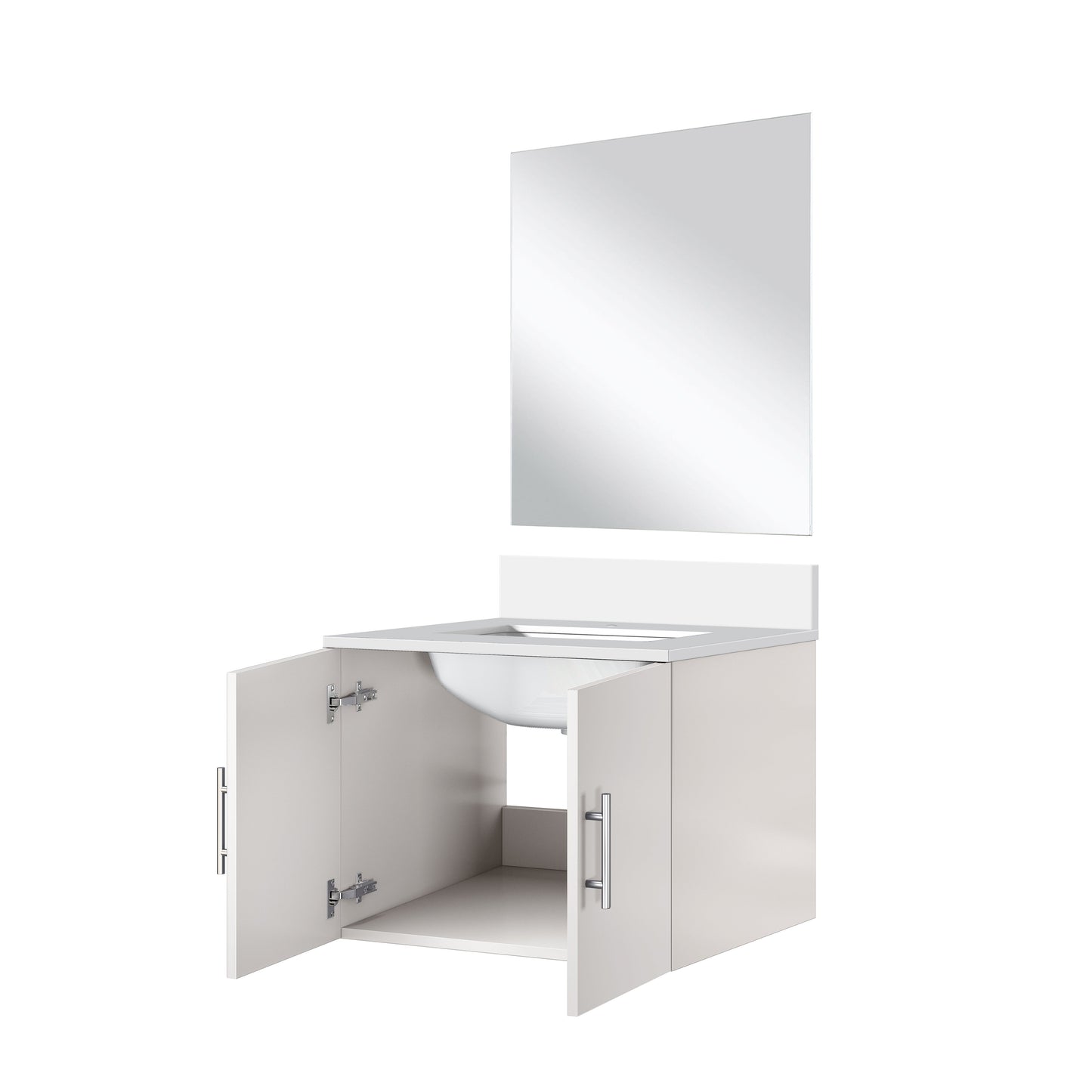 Geneva 24 in W x  in D Glossy White Single Bath Vanity