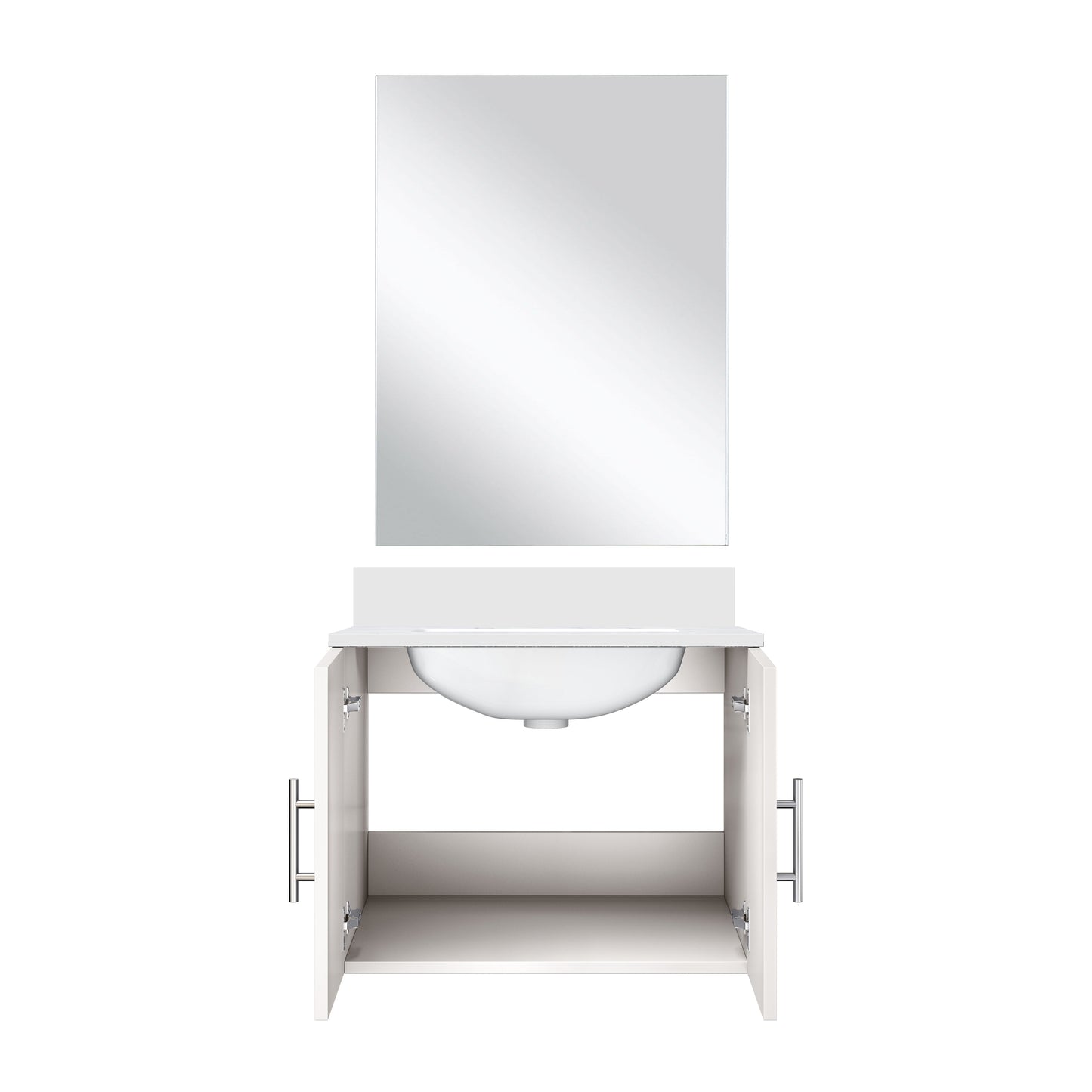 Geneva 24 in W x  in D Glossy White Single Bath Vanity