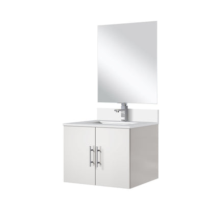 Geneva 24 in W x  in D Glossy White Single Bath Vanity
