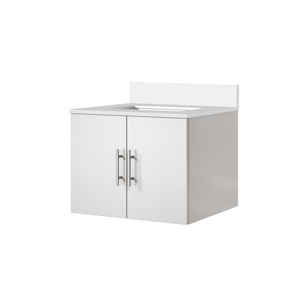 Geneva 24 in. W x 22 in. D Glossy White Bath Vanity