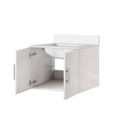 Geneva 24 in. W x 22 in. D Glossy White Bath Vanity