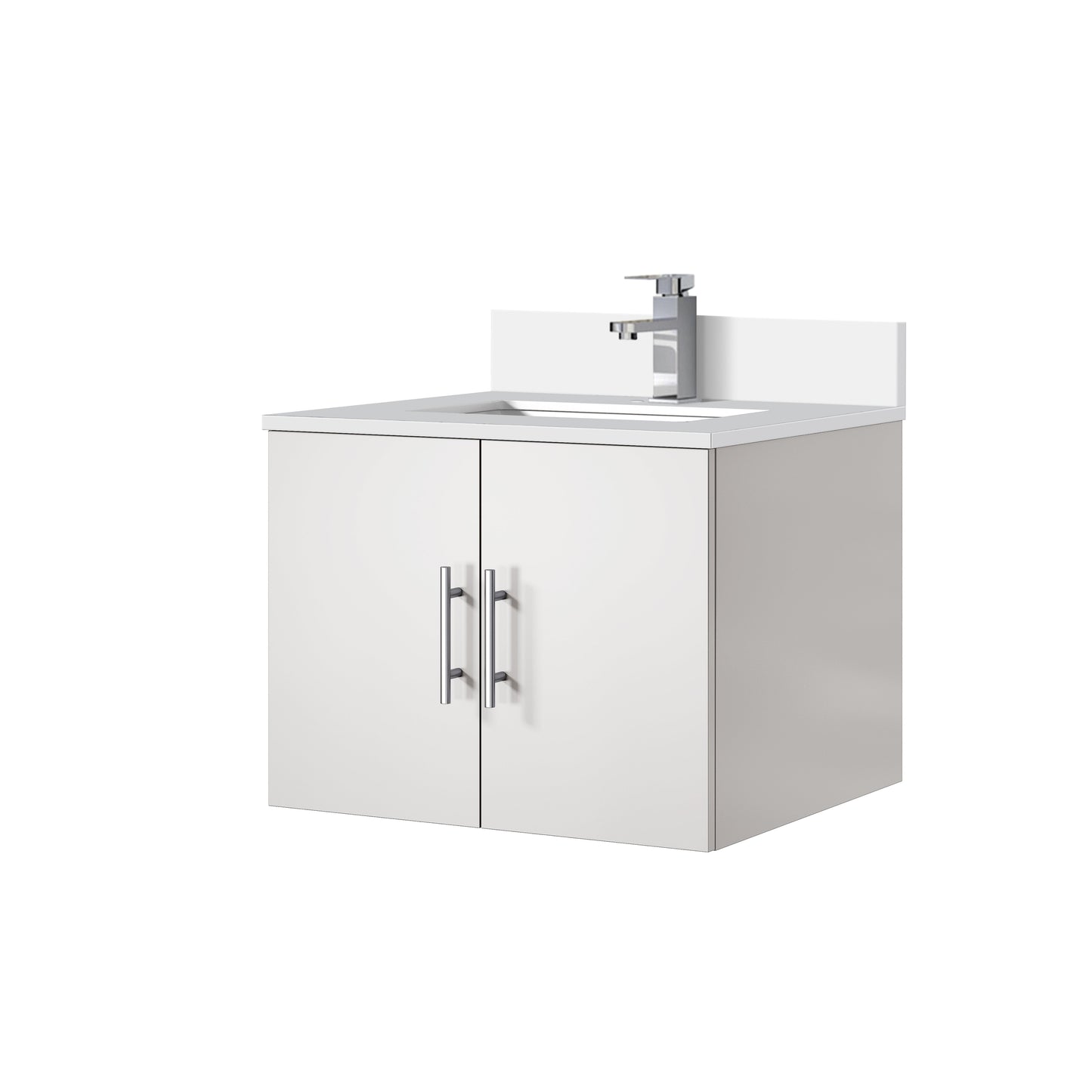 Geneva 24 in. W x 22 in. D Glossy White Bath Vanity